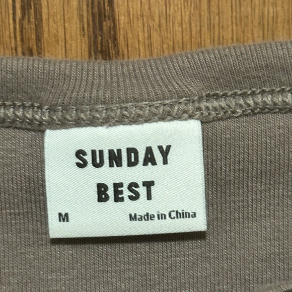 Sunday Best  Tan Long Sleeve Crop Blouse - Picture 3 of 4